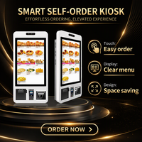 Kiosque de commande alimentaire tactile mural de 21,5 pouces pour restaurant intérieur, avec paiement par lecture de code QR et SDK