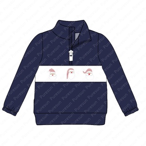 Pull smocké en molleton bleu marine <span class=keywords><strong>pour</strong></span> garçon, Design personnalisé <span class=keywords><strong>pour</strong></span> enfant garçon, hiver, noël - Product Image 1