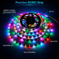 Bande LED RGB magique 5V WS2812 IC 60LEDs/m IP20 IP67 IP68 Décoration intérieure et extérieure Bande LED RGB adressable WS2812
