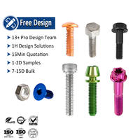 Boulon et écrou en titane Gr5 M2.5 M4 M5 M6x1.0 12mm Shcs Adonized Rose Orange Vert Alen Allen Hex Hole Ti Boulons pour potence Ebike
