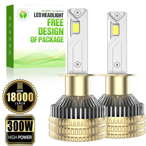 Phares LED H1 A11 avancés à quatre tubes en cuivre 300W 18000Lm 6500K 12-24V pour voitures européennes et marchés <span class=keywords><strong>de</strong></span> rechange haut <span class=keywords><strong>de</strong></span> gamme - Product Image 1