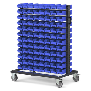 BINCART10 contenitore in metallo 192 contenitori con fronte aperto piccolo carrello per la conservazione di utensili a quattro ruote personalizzabile OEM - Product Image 1