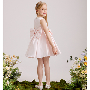 Vestido de satén rosa hasta la rodilla para niñas de Yalindars Junior Kids Clothing, vestido de fiesta de boda para niña de 12 años, combina con abrigo. - Product Image 5