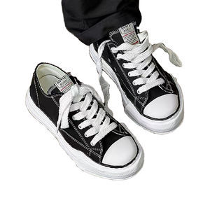 Women's MMY Designer Canvas Sneakers High Street Low-Top Board Casual <b>Shoes</b> Dissolve Sole Black-Breathable EVA <b>Height</b> <b>Increasing</b> - Product Image 4
