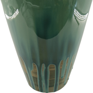 Vaso rotondo in ceramica contemporaneo con finitura lucida per soggiorno, camera da letto e cucina. - Product Image 3