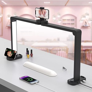 Lampada LED Pieghevole a Mezzaluna da 40W con Funzione di Ricarica <span class=keywords><strong>Telefono</strong></span>, Luce per Unghie a Mezzaluna con Interruttore Rotante per Salone di Bellezza, Estetista e Ricamo - Product Image 1