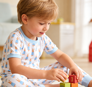 Pyjama de Pâques personnalisé pour bébés garçons, motif lapins bleus, vêtements de nuit pour enfants - Product Image 2
