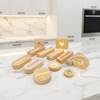 Présentoir de lumières LED rectangulaire en bois support de lampe 3D avec câble USB pour la maison veilleuses en acrylique et résine Art bricolage