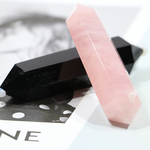 Bijoux de mode de bien-être obsidienne noire Double Point cadeau cristal de guérison énergie Positive santé méditation porte-bonheur - Product Image 2
