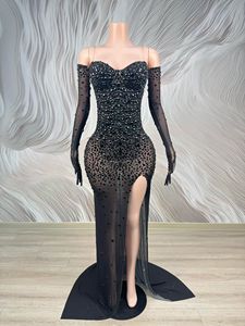 Elegante <span class=keywords><strong>Abito</strong></span> da Sera <span class=keywords><strong>a</strong></span> <span class=keywords><strong>Sirena</strong></span> <span class=keywords><strong>con</strong></span> Spalle Scoperte e Strass per Compleanni, Matrimoni, Feste, Cene e Banchetti, <span class=keywords><strong>con</strong></span> <span class=keywords><strong>Spacco</strong></span> Alto - Product Image 4