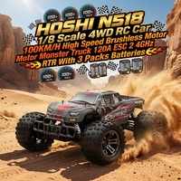 Voiture RC HOSHI N518 à l'échelle 1/8, 4 roues motrices, moteur brushless haute vitesse 100 km/h, monster truck, ESC 120A, 2,4 GHz, RTR avec 3 packs de batteries