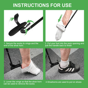 सीनियर्स के लिए आसान सॉक सहायता उपकरण, अंतर्निहित जूता सींग के साथ समायोज्य <span class=keywords><strong>sock</strong></span> सहायक उपकरण - Product Image 3