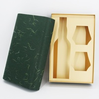 Boîte d'emballage pour spiritueux, boîte cadeau pour vin blanc en deux parties, boîte cadeau pour vin rouge, souvenir, peut être imprimé avec un logo, estampage à chaud doré, boisson