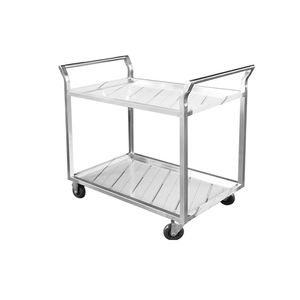 2-laags roestvrijstalen containerwagen, mobiele kar voor keuken, restaurant, voedselopslag, transport en bewaring van containers - Product Image 1