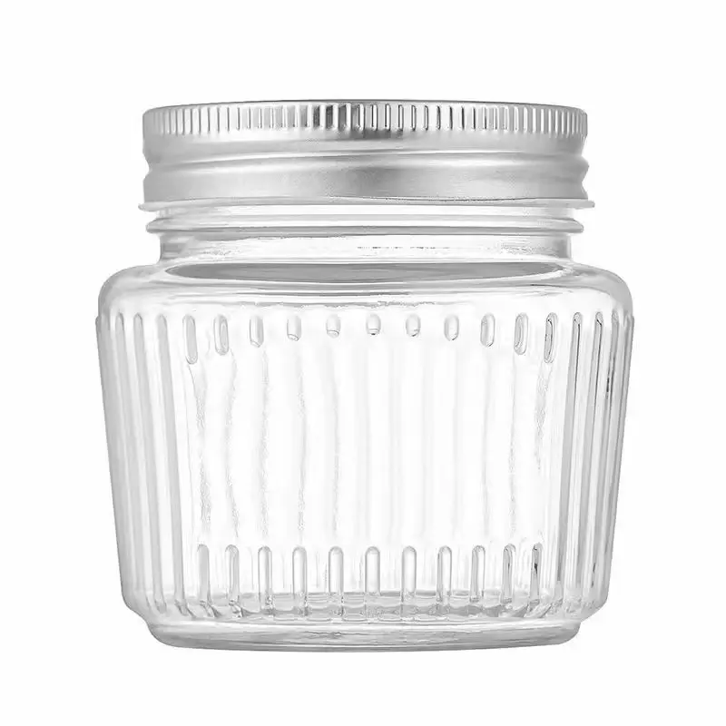 زجاجة عسل عمودية 150 مل من الزجاج مربى عبوة عسل من الدرجة الغذائية المعلبة يمكن تخزين برطمان صغير بغطاء محكم الغلق