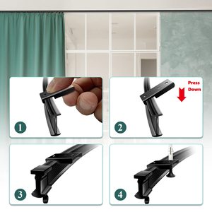 Rail de rideau de plafond flexible noir de 10 à 20 pieds, rail de rideau incurvé, système de rail de plafond pour <span class=keywords><strong>baie</strong></span> vitrée - Product Image 6
