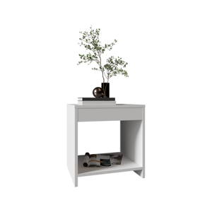 Night Table 16.5 H White Spacious <b>Shelf</b> <b>Bedside</b> Storage - Product Image 3