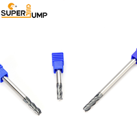 Fraise à queue sphérique en carbure à 2 dents HRC58GM avec revêtement AlTiN, compatible OEM/ODM