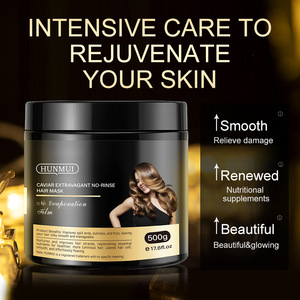 Mascarilla capilar Hunmui Caviar 500g, reparación hidratante sin enjuague para cabello encrespado - Product Image 2