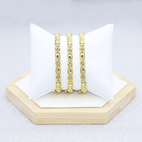 Ensemble de bracelets en cuivre plaqué or 14 carats de style européen luxueux avec design sphérique, bracelets élégants pour femmes en gros