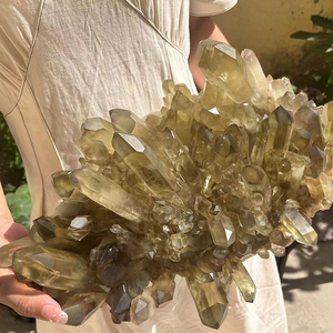 Cụm tinh thể Citrine khói vàng tự nhiên lớn bán buôn, cụm thạch anh khói, cụm đá tinh thể - Product Image 5