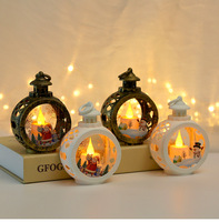 Décoration Vintage Créative, Pendentif de Noël, Lumières LED en forme de bougie, Mini Lanterne Rétro Suspendue pour Décoration de Table de Fête