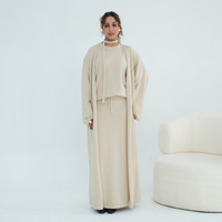 Vêtements musulmans modestes pour femmes du Moyen-Orient, Dubaï, automne-hiver, haut en tricot fin, jupe longue, cardigan, décontracté, ample, grande taille