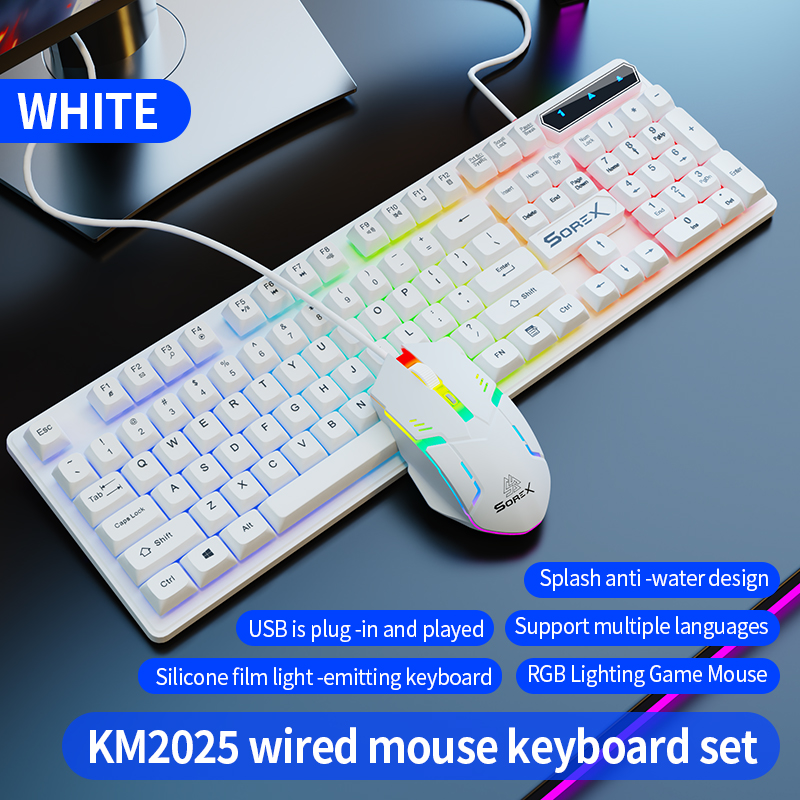 Set di mouse e tastiera bianchi