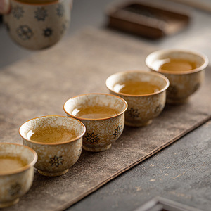 Retro Ceramic Tea Cup With Flower Pattern Porcelain Master Cup For Afternoon Tea Dehua Origin - Product Image 4