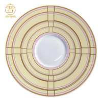 Service de table Renaissance jaune clair et or, design classique, assiettes en porcelaine fine pour cadeau de mariage et repas raffinés