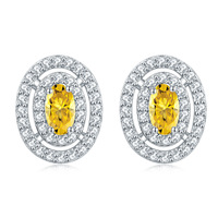 Pendientes de Aro Clásicos con Moissanita de Colores, VVS, Color D, 0.3ctx2, Regalo para Mujer, Plata, Chapado en Oro/Plata, Venta al Por Mayor