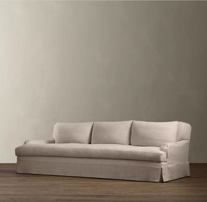 सासानिड गर्म बिक्री नए उत्पाद लक्जरी आधुनिक शैली होम लिविंग रूम बेल्जियम लिनन क्लासिक रोल आर्म स्लिपकवर बेंच-सीट सोफा - Product Image 2