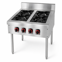 Cuisinière électrique commerciale moderne en acier inoxydable à quatre brûleurs, machine de cuisson à induction facile à nettoyer pour la cuisine
