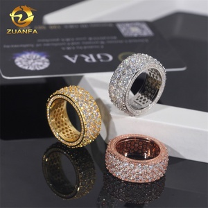 Anillos de Eternidad Hip Hop al por Mayor, Anillo de Plata 925 con Incrustaciones de Diamantes Moissanite para Hombre - Product Image 6