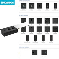 SINOAMIGO UK - Enchufe Empotrado para Escritorio de Oficina, Tapa Deslizante, Caja de Enchufes con Múltiples Estándares