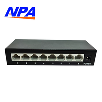 Switch de Red Gigabit Fast Ethernet de 8 Puertos, 10/100/1000Mbps, Carcasa Metálica, Escritorio, Plug and Play, Hogar, Oficina, Cámara IP, 16G QoS