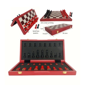 Chất lượng cao handmade sang trọng bằng gỗ cờ vua hộp với có thể gập lại EVA lưu trữ cho trẻ em nhà máy bán buôn - Product Image 1