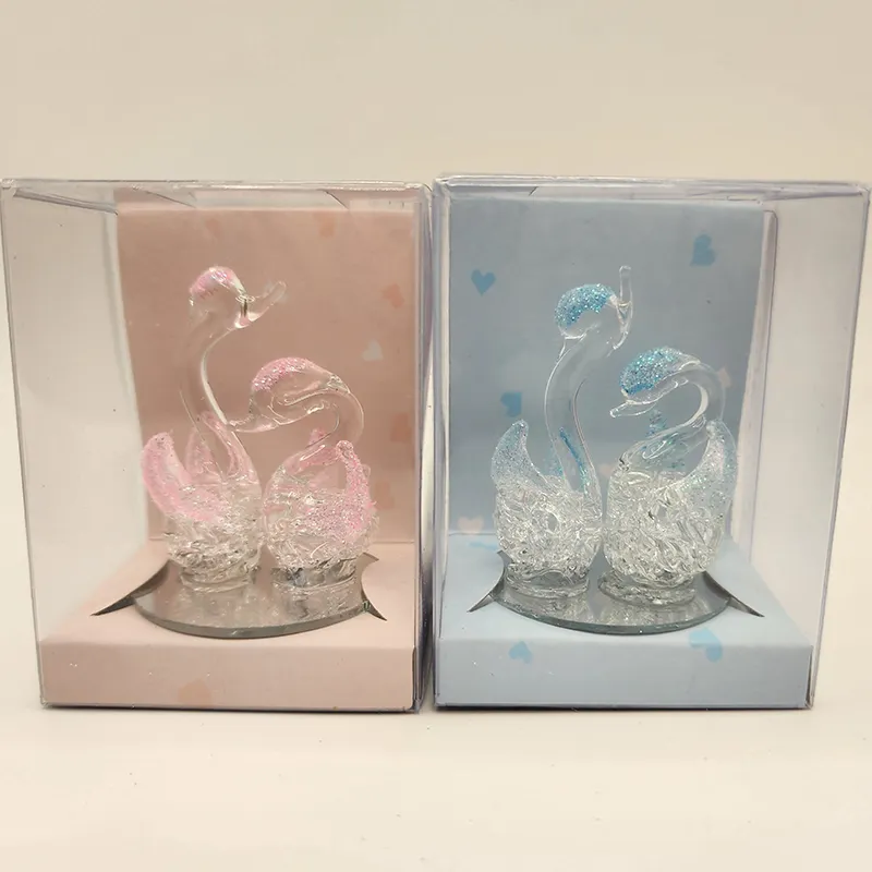 Set Hadiah Valentine kristal biru merah muda cantik modis cantik grosir