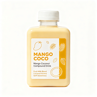 Étiquettes de bouteilles de boisson à la mangue et à la noix de coco Haoxuan OEM, autocollants imprimés imperméables pour l'emballage des boissons, pour une image de marque haut de gamme