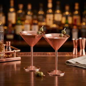 Juego de Copas de Martini de Cobre, Estilo Glamuroso, Chapado en Oro, para Bebidas de Fiesta para Adultos - Product Image 2