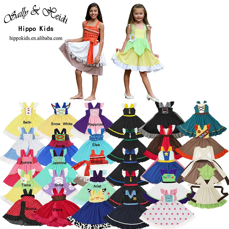 Hot sale high quality girls princess inspired cotton dresses two layers lace ruffle dress