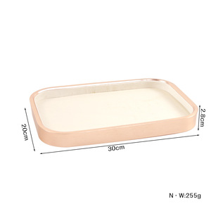 Vassoio Espositore <span class=keywords><strong>per</strong></span> Gioielli di Lusso Impilabile, Cornice in Metallo Oro Champagne, Organizzatore in Velluto Beige <span class=keywords><strong>per</strong></span> Collane, Anelli e Bracciali - Product Image 4