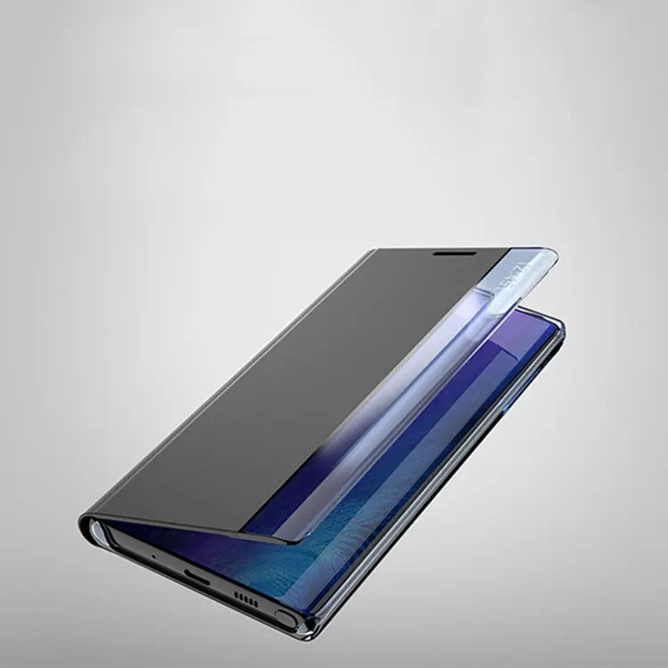 携帯電話バッグ & ケースxiaomi redmi note 9s note 9 pro 5g 9a自動スリープ電話ケース用クリアフリップレザースマートカバーを表示