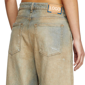 Nuevos Jeans de Mezclilla Lavados con Efecto Sucio, Estilo Y2K, Holgados, con Pintura en Aerosol, Desgastados, Vintage, de Pierna Recta, Jeans de Diseñador para Hombre - Product Image 2
