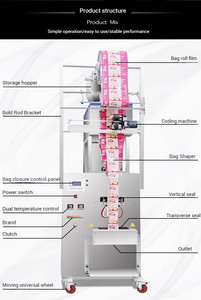 Kinh tế giá cả cạnh tranh tự động PLC rung quy mô 999g thực phẩm đậu phộng bột túi khoai tây chiên máy đóng gói - Product Image 2