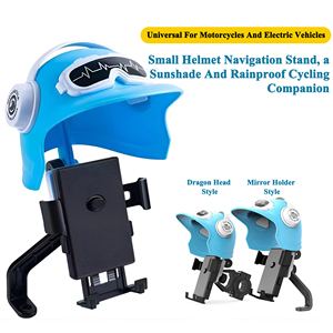 Nieuwe aanwinst creatieve schattige helm motorfiets stuur fiets telefoonhouder standaard beugel voor roadtrip motor touring - Product Image 2