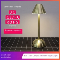 Lampe de table portable à LED tactile, rechargeable, minimaliste, en fer, à intensité variable, pour salle à manger, hôtel, bar et café
