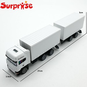 โลโก้สั่งทำได้ ขายส่ง <span class=keywords><strong>รถ</strong></span>บรรทุกโลหะแบบดึงกลับ ขนาด 21 ซม. สเกล 1:64 สไตล์ยุโรป ของเล่นรถขนส่งพร้อมรถพ่วงถอดได้ - Product Image 1