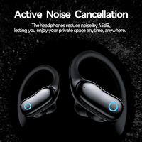Earphone I26 Premium dengan Pengait Telinga, ANC Active Noise Cancelling, Layar LED Penunjuk Baterai, Tahan Air IPX7, Earbud Olahraga Nirkabel