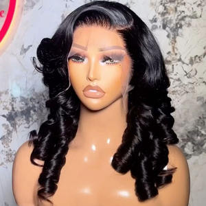 Venta al por mayor de onda suelta 13*4 de encaje de alta definición de calidad superior de pelo humano crudo pelucas rizadas sin pegamento a granel <span class=keywords><strong>comprar</strong></span> pelucas de cabello humano sin procesar - Product Image 4